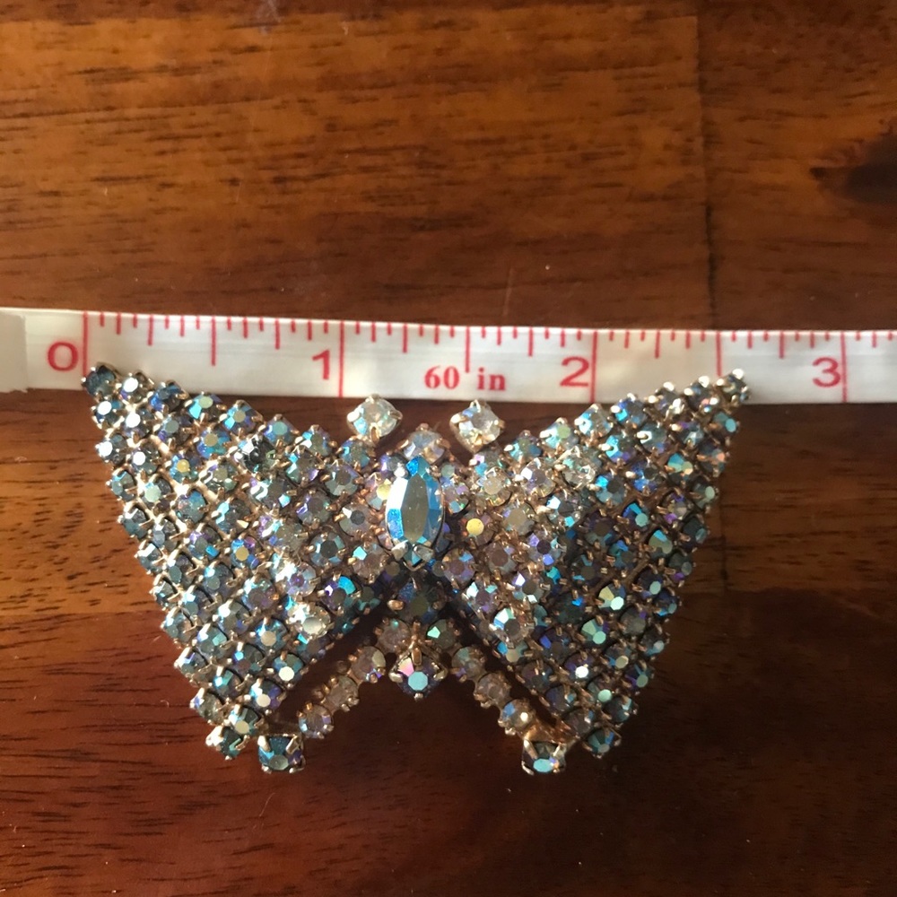 Iridescent Rhinestone Butterfly 🦋 Brooch - Picture 4 of 5